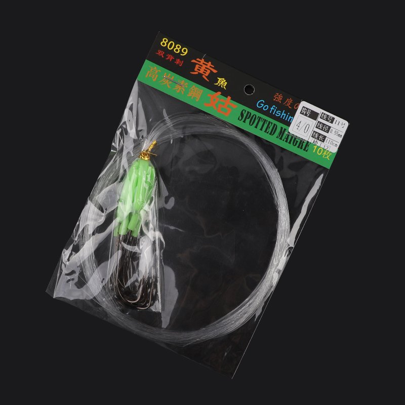 SUPERIORFISHING Sabiki Rigs Shank Stainless-Steel Single Hook Pre-tied Nylon Fishing Line String Baits Fishing rigs 8089
