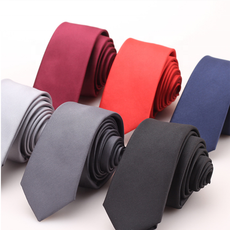 6 cm Slim Plain Necktie Necktie Pink Ties Solid Color