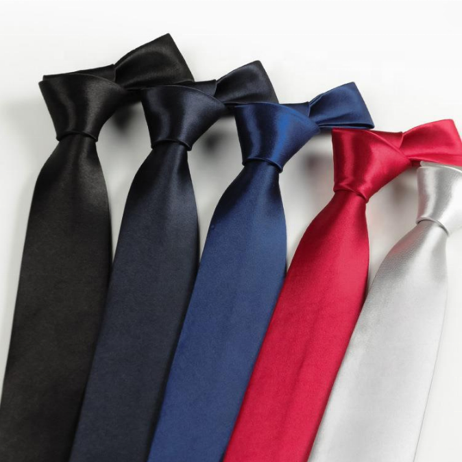 6 cm Slim Plain Necktie Necktie Pink Ties Solid Color