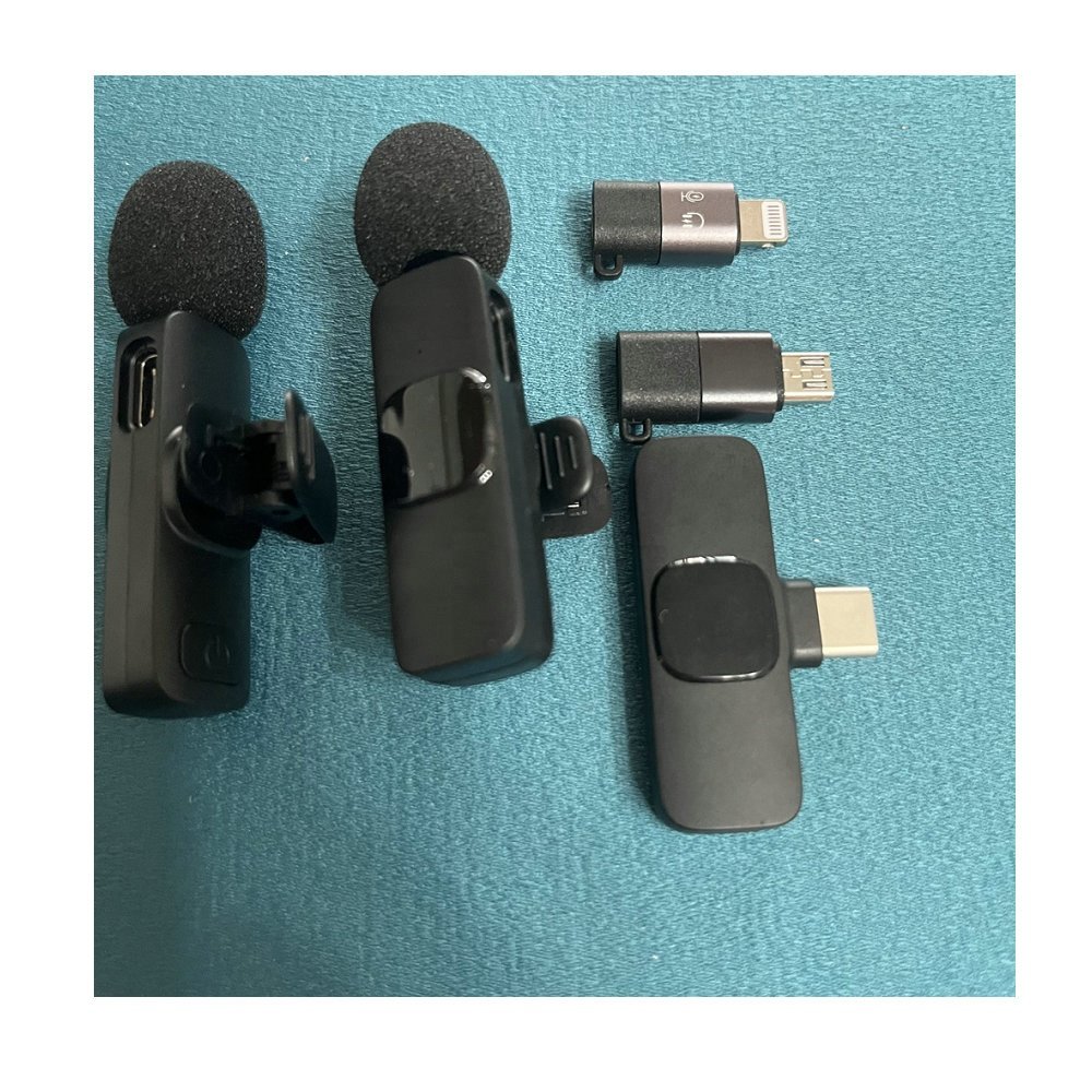 Noise reduction long distance K9 Microphone Dual mic Type C IOS Wireless micro Tie for Android iPhone Phone Video Live show