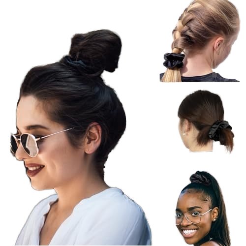 logo box customized girl's ponytail holder silk hair ties 16 19 22mm 100% pure mulberry silk scrunchies with high elasticity