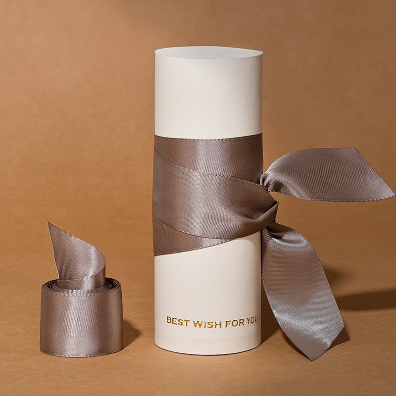 Ribest Wholesale Polyester Cream Ribbon Customize For Bake Handbag Gift Boxes Wrapping