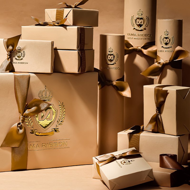 Ribest Wholesale Polyester Cream Ribbon Customize For Bake Handbag Gift Boxes Wrapping