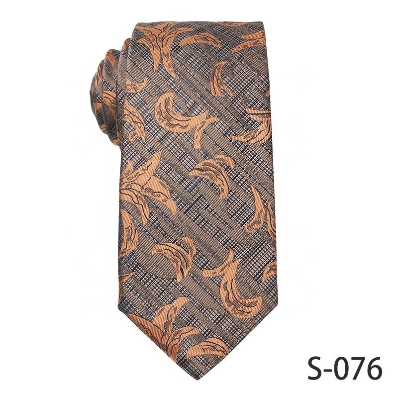 Wholesale Zhejiang Factory 100% Polyester Formal Men's Luxury Ties Custom Khaki Business Floral Ties For Men