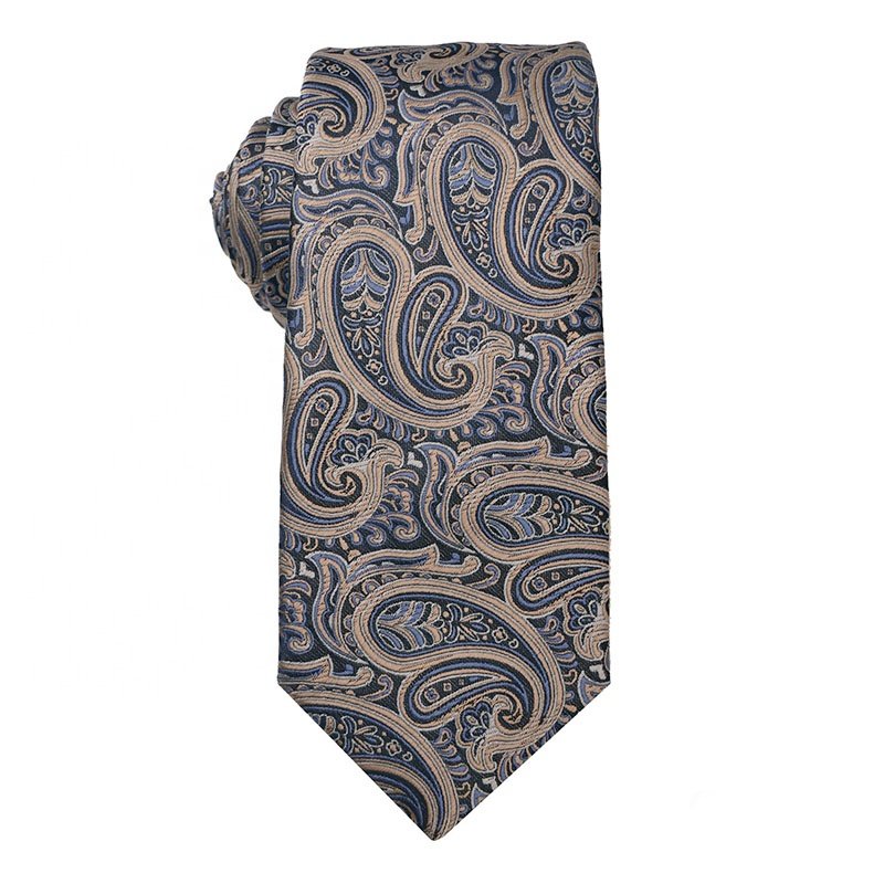 Wholesale Zhejiang Factory 100% Polyester Formal Men's Luxury Ties Custom Khaki Business Floral Ties For Men