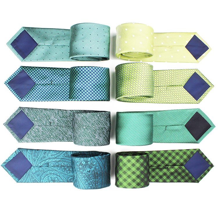 Latest fashion green jacquard silk ties in bulk for men