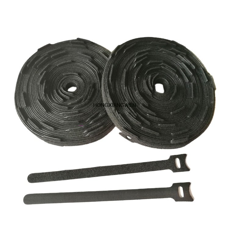 Eco-friendly self-lockig black nylon hook and loop cable ties