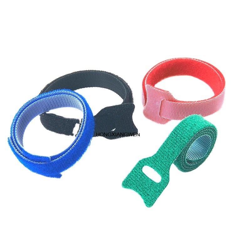 Eco-friendly self-lockig black nylon hook and loop cable ties