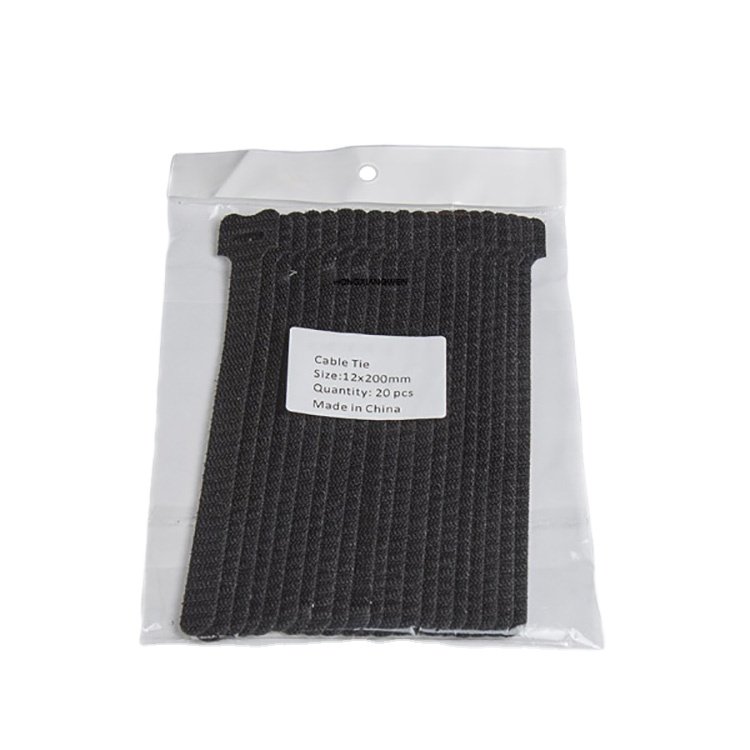 Eco-friendly self-lockig black nylon hook and loop cable ties
