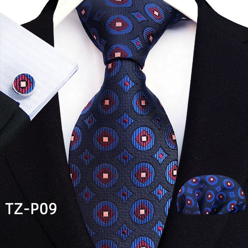 Modern style cravatte per uomo men ties with pocket squares cufflink corbatas para hombres necktie set men tie set