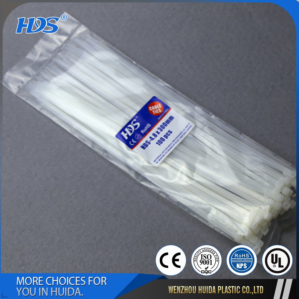 HDS UL certificate high quality nylon self-locking Plastic Cable Ties zip tie 5*200mm 100pcs/bag