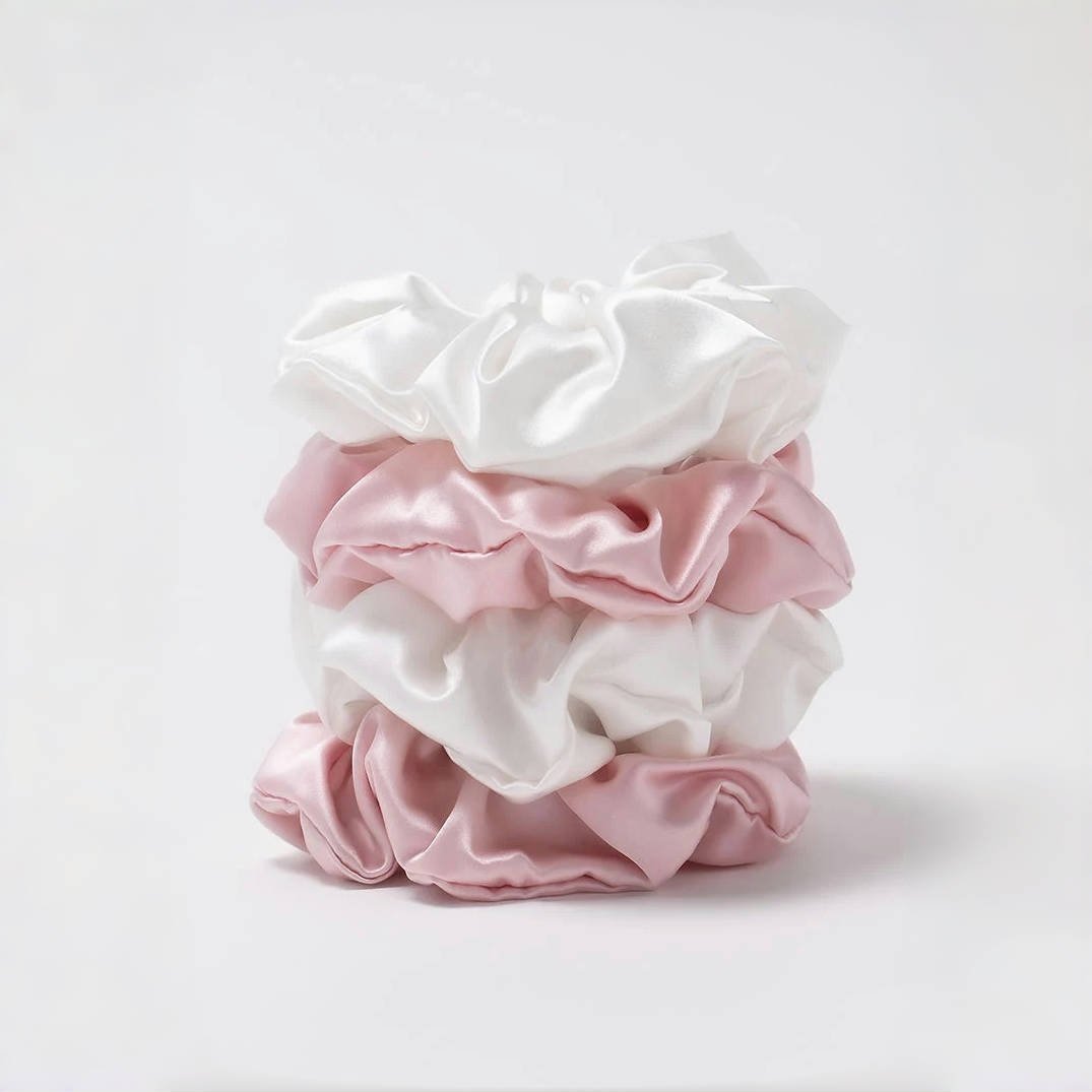 2024 new design fashionable silk hair ties handmade luxury scrunchy 100% mulberry silk scrunchies