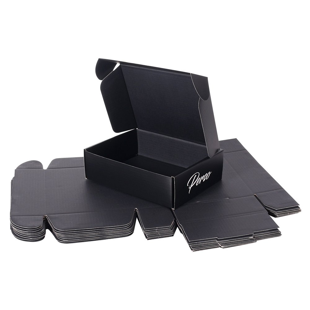 Good Price Folding UV Logo Printing Custom Black Mailer Corrugated Box Packaging