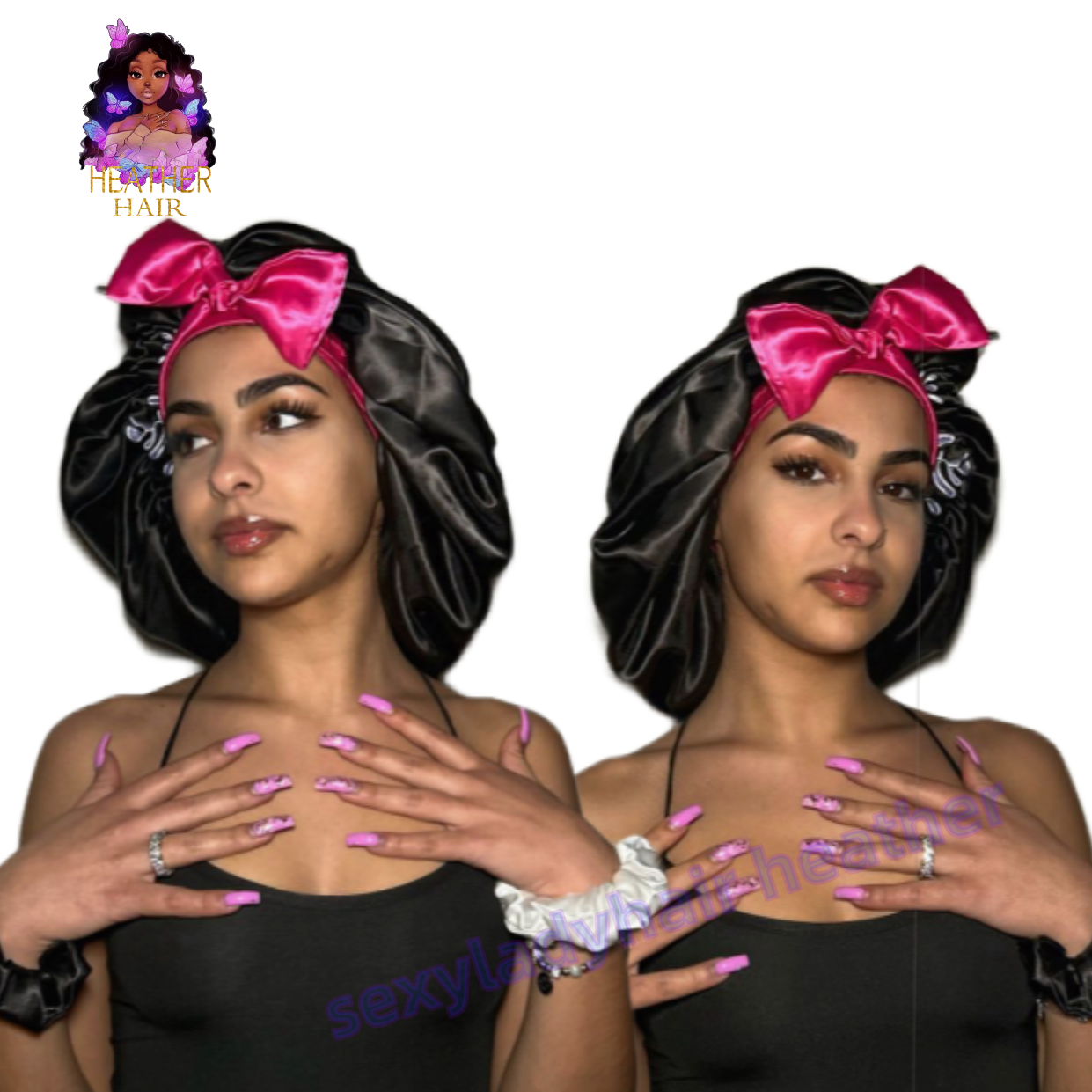 SALE satin silk tie bonnet with long band hair accessories braid bonnets and satin hair wraps bonnets with logo