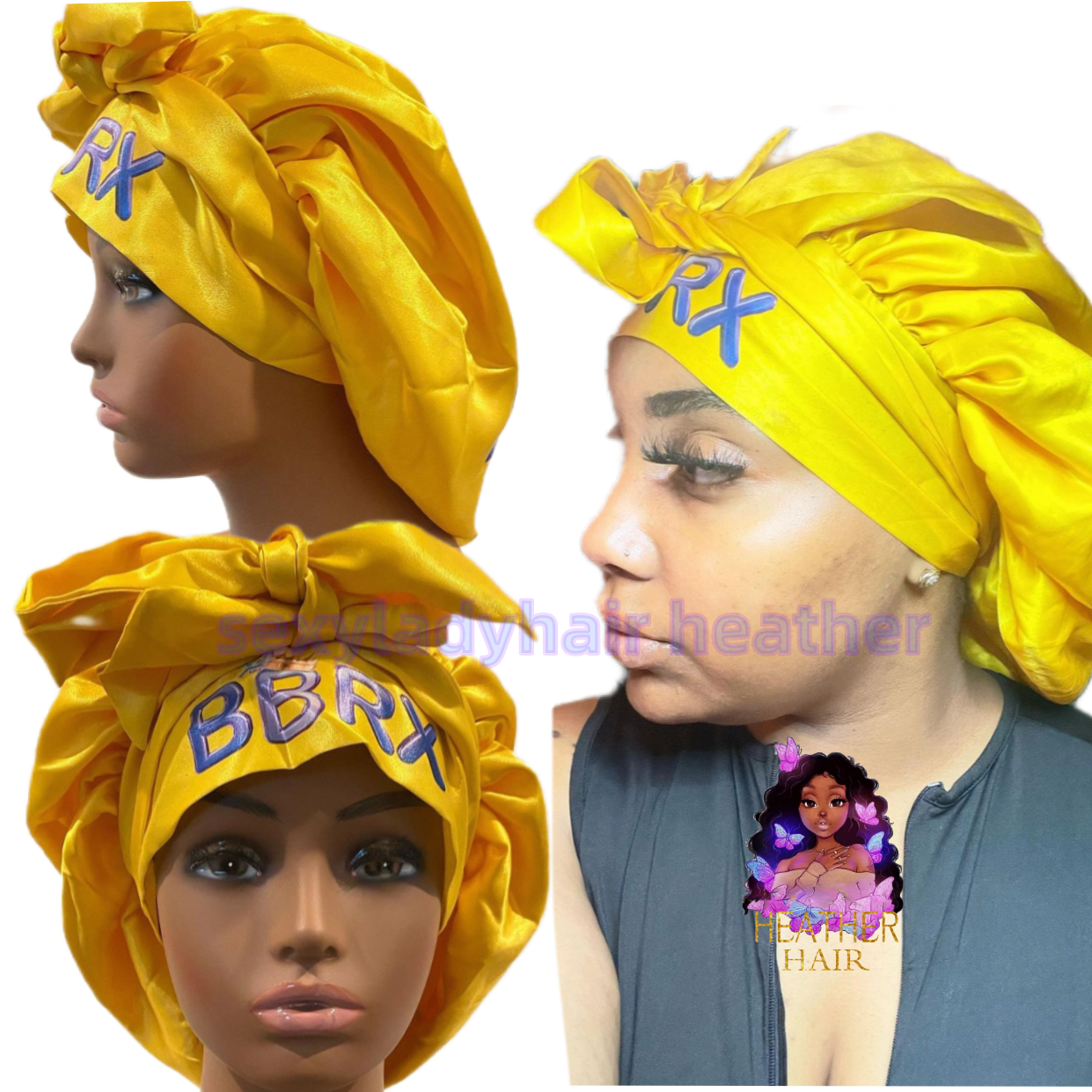 SALE satin silk tie bonnet with long band hair accessories braid bonnets and satin hair wraps bonnets with logo