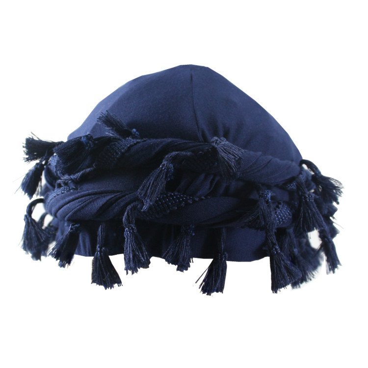 Wholesale Fashion Turban Durag With Tassels Elastic Silk Designer Bonnets Double Layer Hair Bonnet for Men