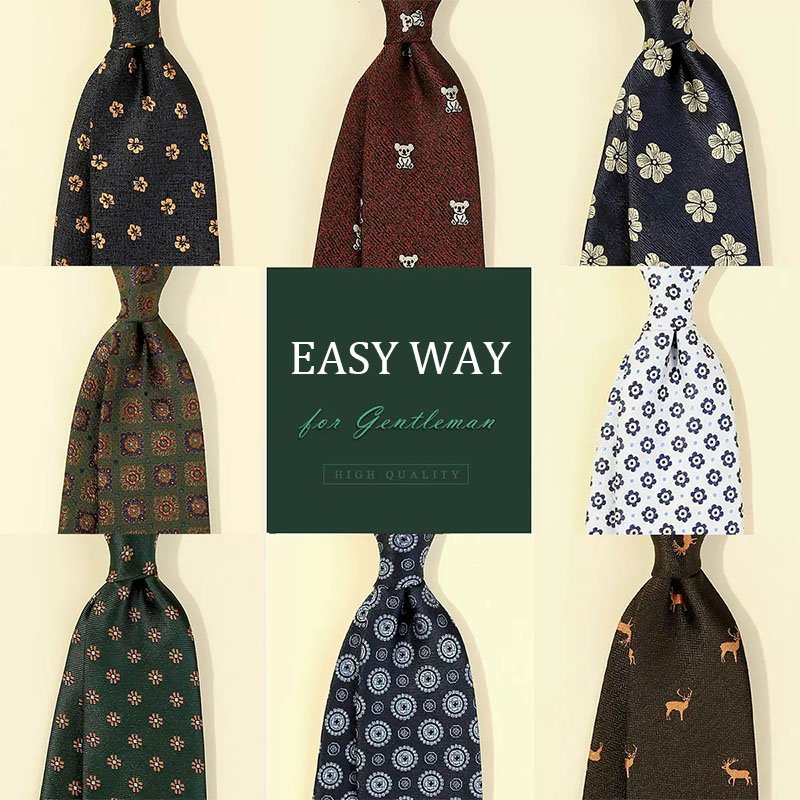 MADE IN CHINA High-end Quality Men's Tie Cravat Jacquard Luxury Small Floral Pattern Wedding Necktie