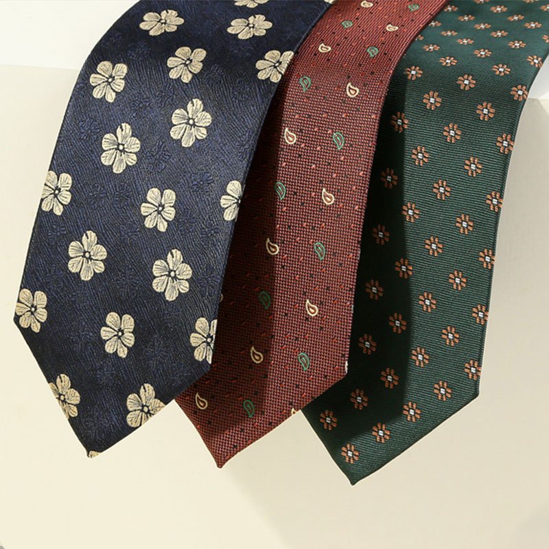 MADE IN CHINA High-end Quality Men's Tie Cravat Jacquard Luxury Small Floral Pattern Wedding Necktie