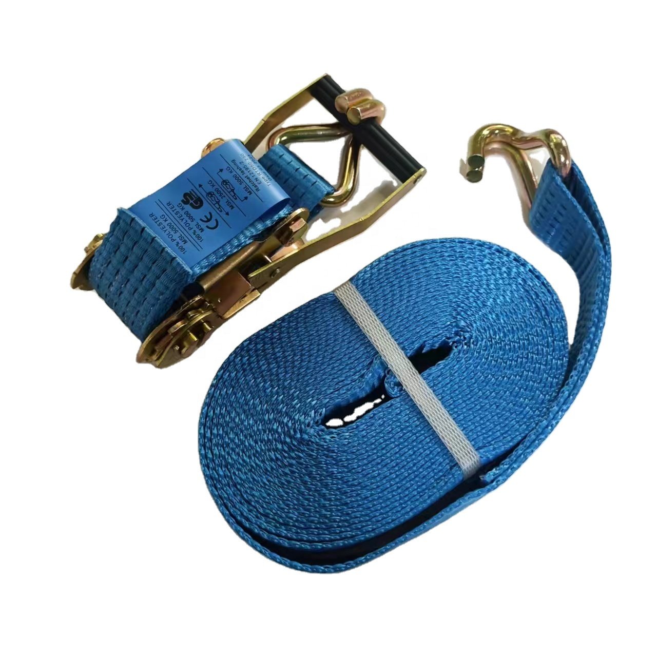 2 inch 5 ton custom logo printing ratchet tie down strap cargo polyester lashing belt with Double J Hooks Ratchet Straps