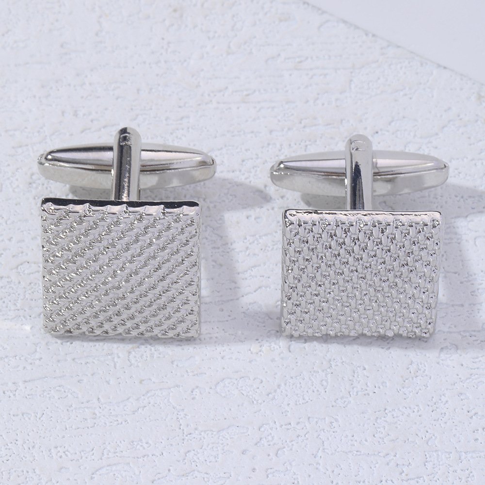 Manufacturers Direct Sales Square Pattern Cufflinks Men's Business Fashion Alloy High-Grade Shirt Buckle Accessories