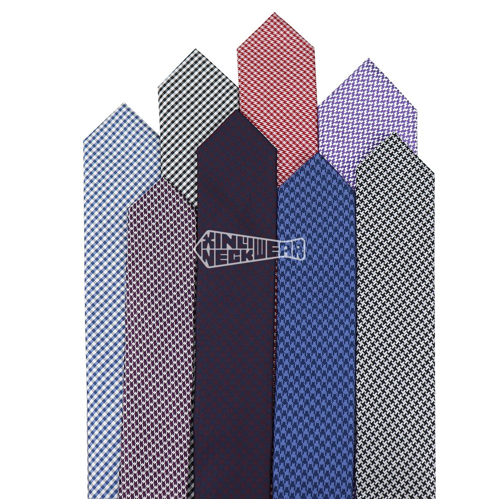 Customize Dogtooth Necktie Men Classic Woven Tie Corbatas De Poliéster Cheap Neckties For Fashion