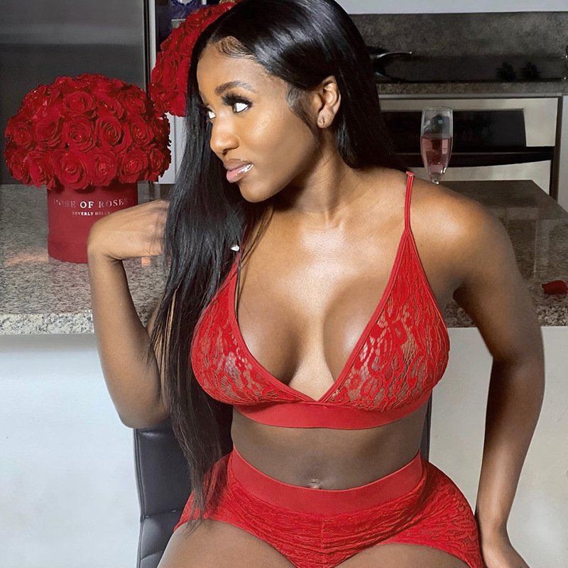 OEM Sexy Sleep Lingerie Sets Womens Sleepwear Lace Underwear Custom Logo Woman Bra And Panties Lady Two Piece Lingerie Sets 2024