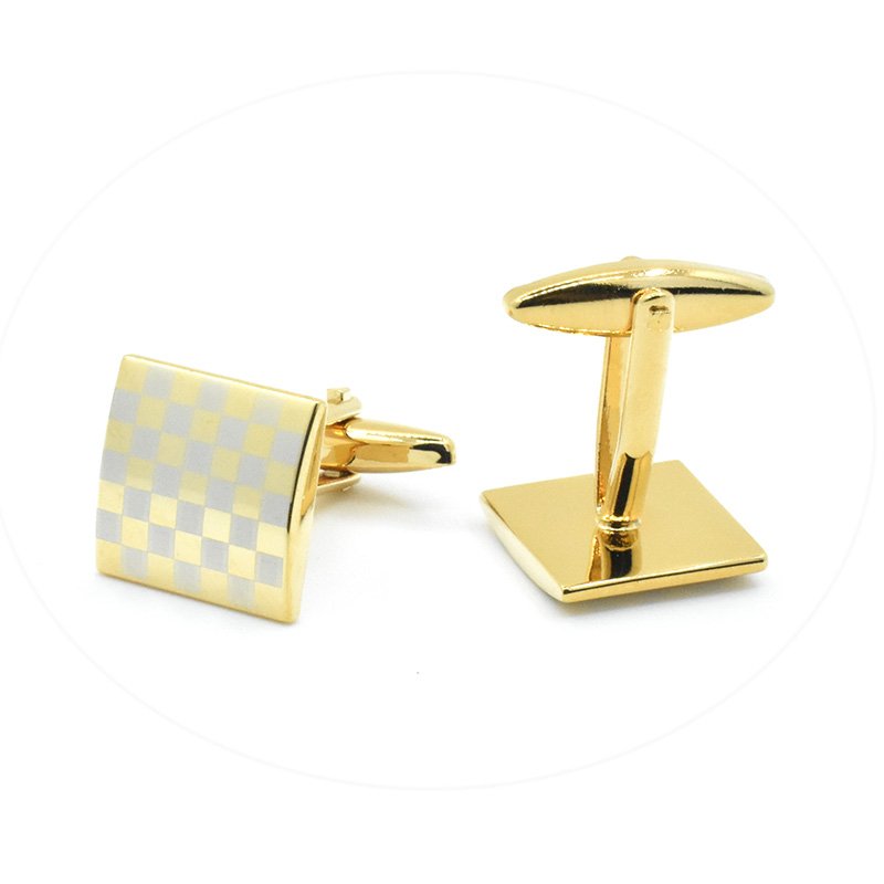 Wholesale Custom Men's Suit Shirt Fashion Accessory Gold Mosaic Mosaic Tie Bar Wedding Tuxedo Trendy Jewelry Tie Pin & Tie Clips