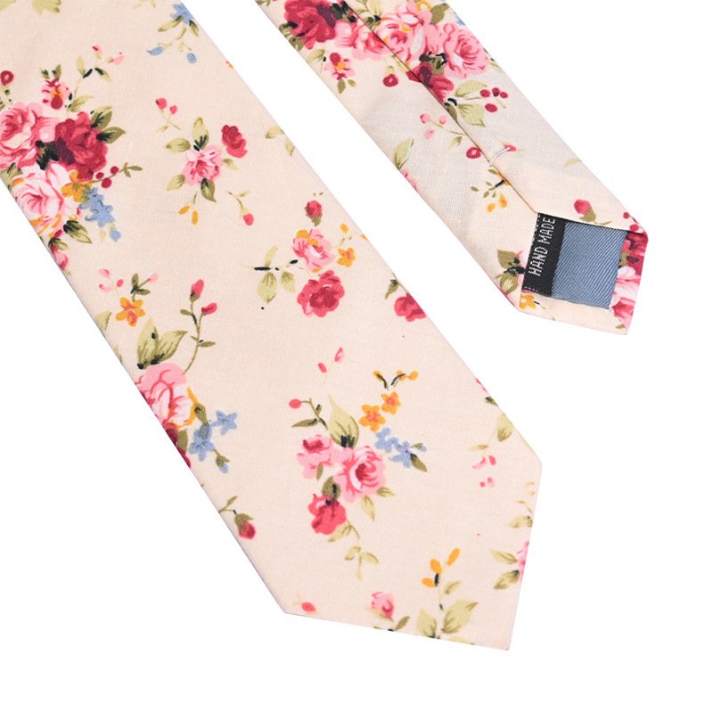 Manufacturers spot wholesale new printed cotton tie men's cotton floral business leisure printed hand tie