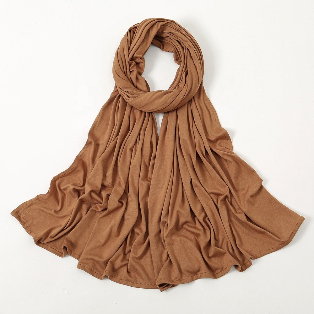 stock wholesale Instant Hijab New solid colour cotton jersey hijabs wrap turban hot sale monochrome soft scarf