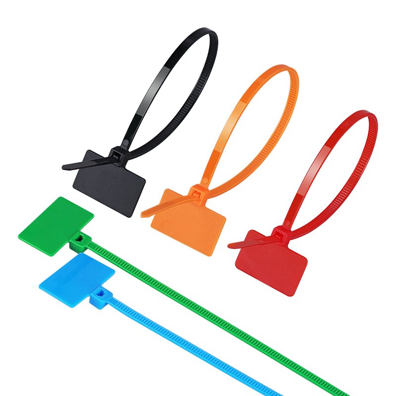 Self-Locking Nylon Cable Tie Label 4*200mm Waterproof Plastic Seal Buckle Hanging Tag Card for Network Cable tie
