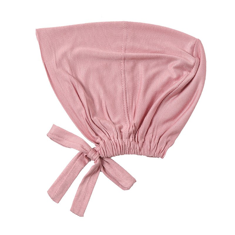 Newest Islamic muslim ruched elastic cotton jersey stretch tie back underscarf Head Scarf Hijab Cap Inner