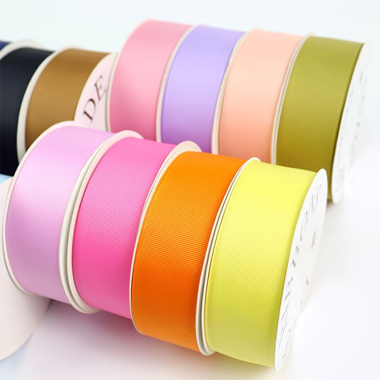 Grosgrain Ribbon Gross Grain Wholesale Custom 3-100mm Solid Color 100% Polyester 1.5 Inch 38mm RIBBONS Double Face Level 4