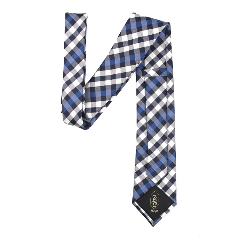 Handmade Custom Solid Color Skinny Ties Woven Checked Necktie Corbatas Neck Tie for Man