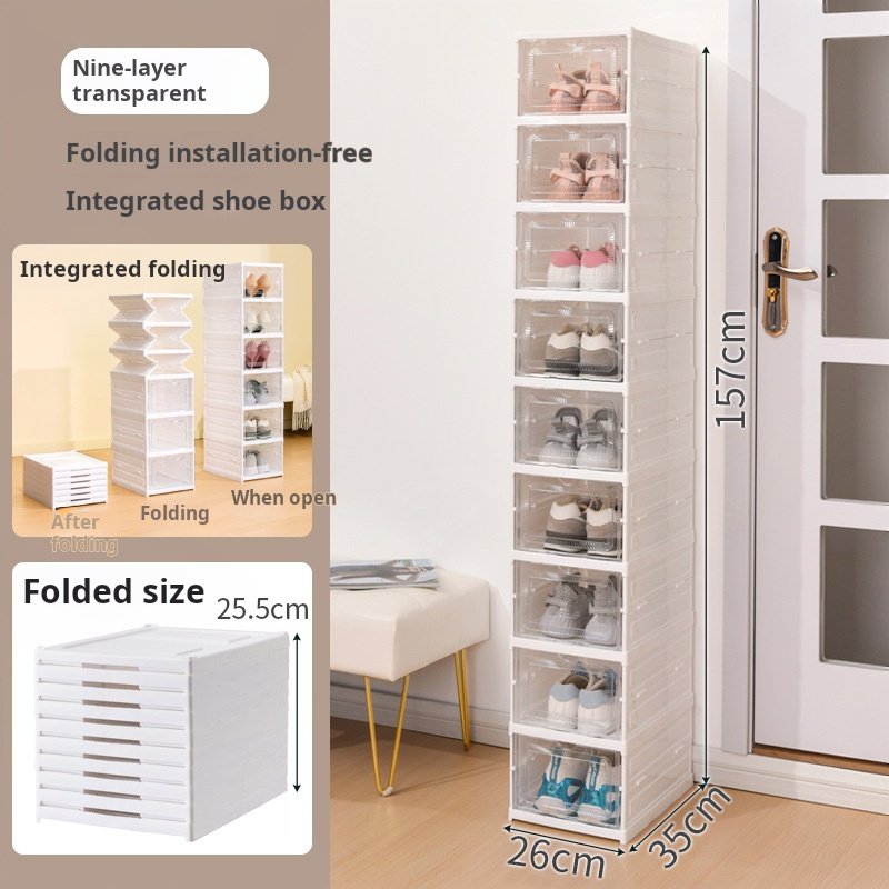 9 Tier Stackable Plastic Shoe Shelf Cabinet Organizer Storage Bin with Clear Door No Assembly Required shoe rack cabinet