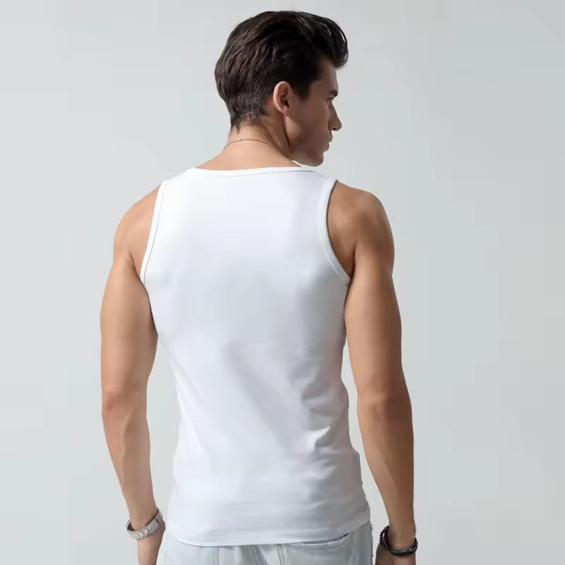 Cheap Sport customization Logo Men gym vest bodybuilding ribbed tank top stretch fitness tank top in stock