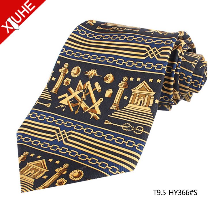 Wholesale Custom Latest Fashion Mens Silk Masonic Crown Items Ties