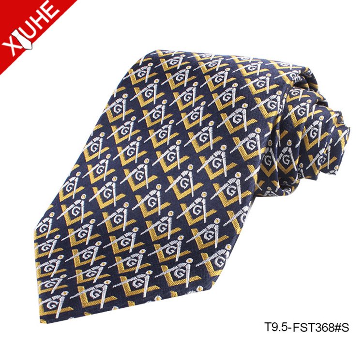 Wholesale Custom Latest Fashion Mens Silk Masonic Crown Items Ties