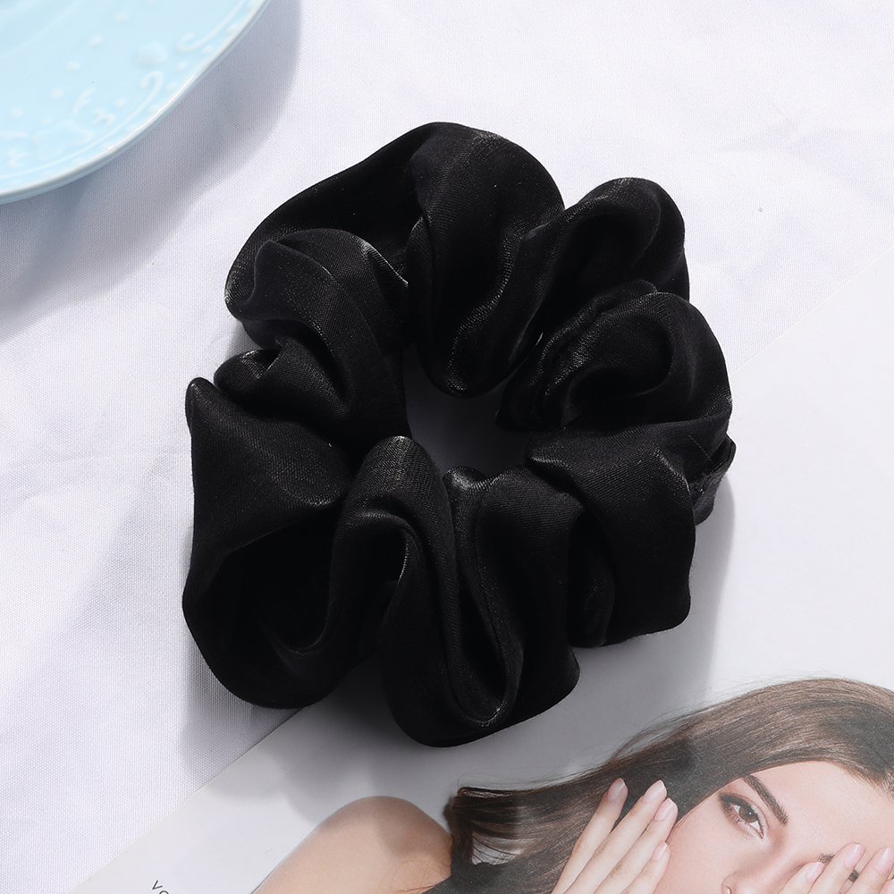 QIYUE Custom 20 Colors Available Fashion Luxury Gold Cord Silk Hair Scrunchies