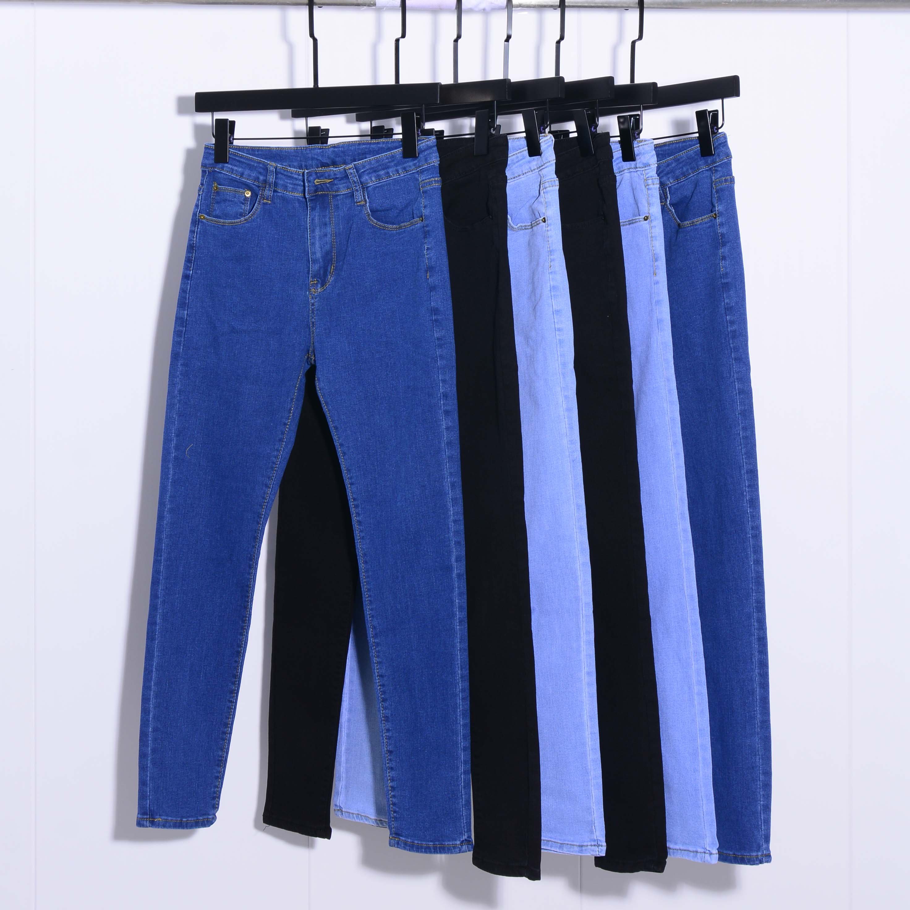 Wholesale Custom Women Elastic Stretch Jeans High Waist Solid Color Trousers Women Pencil Pants Skinny women Jeans