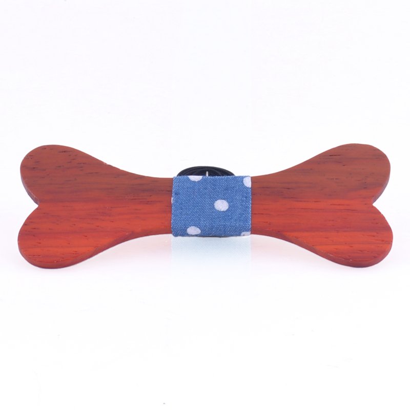 promotional custom bone style wood bow tie with packing box for men