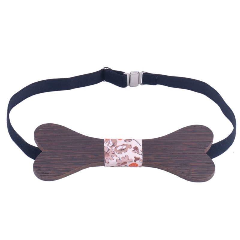 promotional custom bone style wood bow tie with packing box for men