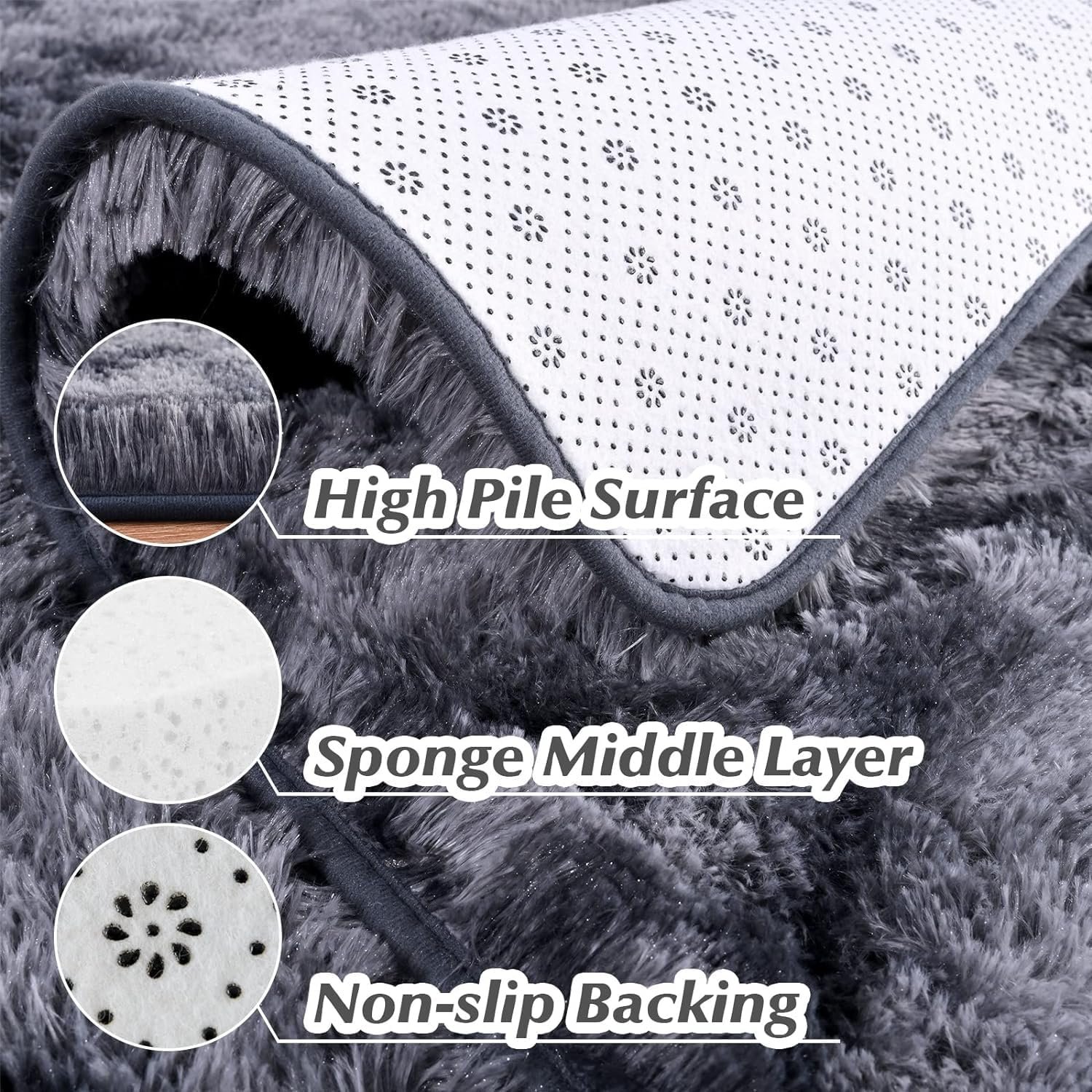 high quality Soft Indoor Modern Shag Area Rugs Fluffy Living Room Carpets for Children Bedroom Home Decor Nursery shag Rug