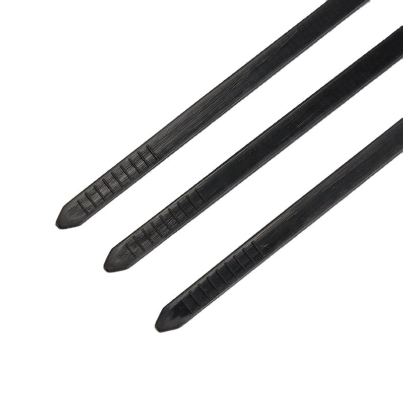 100 PCS/Bag Black Nylon 66 Cable Zip Ties 200mm Length and 9mm Width Self-Locking Wire Fixing Plastic Material