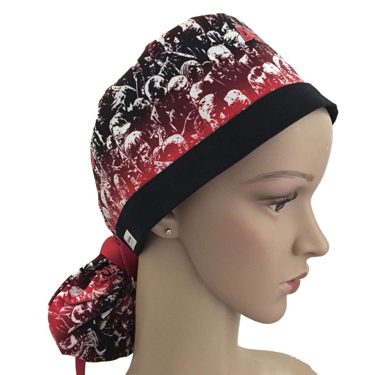 Wholesale Unisex Stretch Multi Color Scrub Hat Bouffant Nurse Scrub Cap Customized Printed Tie Bonnet Surgical Scrub Medical Hat