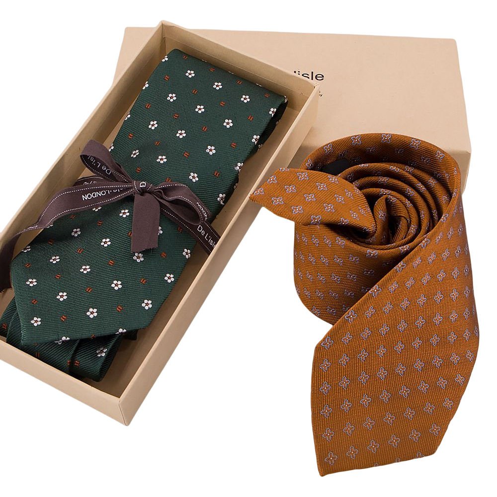 2024 Hot Selling Business Woven Jacquard Silk Ties High Quality Custom Logo Flower Pattern Neck Ties For Men Silk
