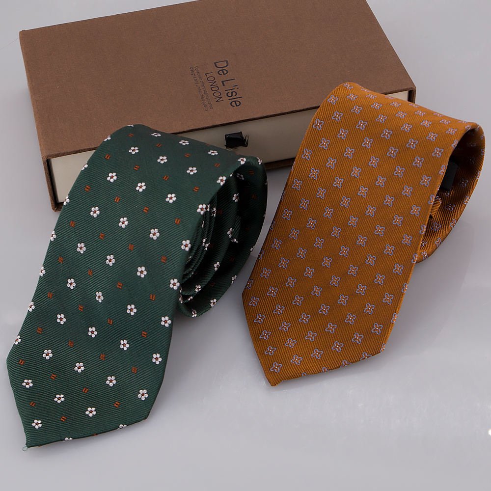 2024 Hot Selling Business Woven Jacquard Silk Ties High Quality Custom Logo Flower Pattern Neck Ties For Men Silk