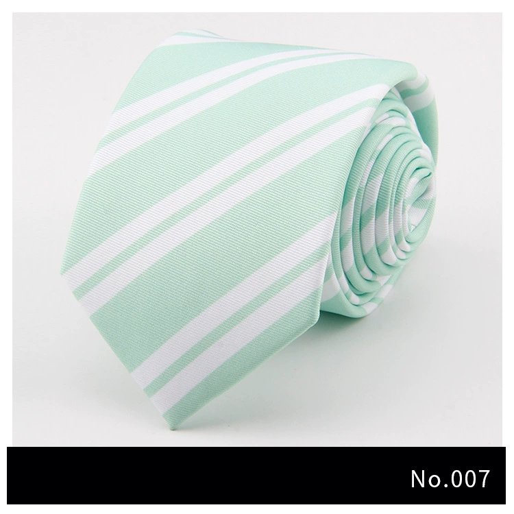 Wholesale Fashion 100% Polyester Men's Business Tie Custom Striped Logo Design