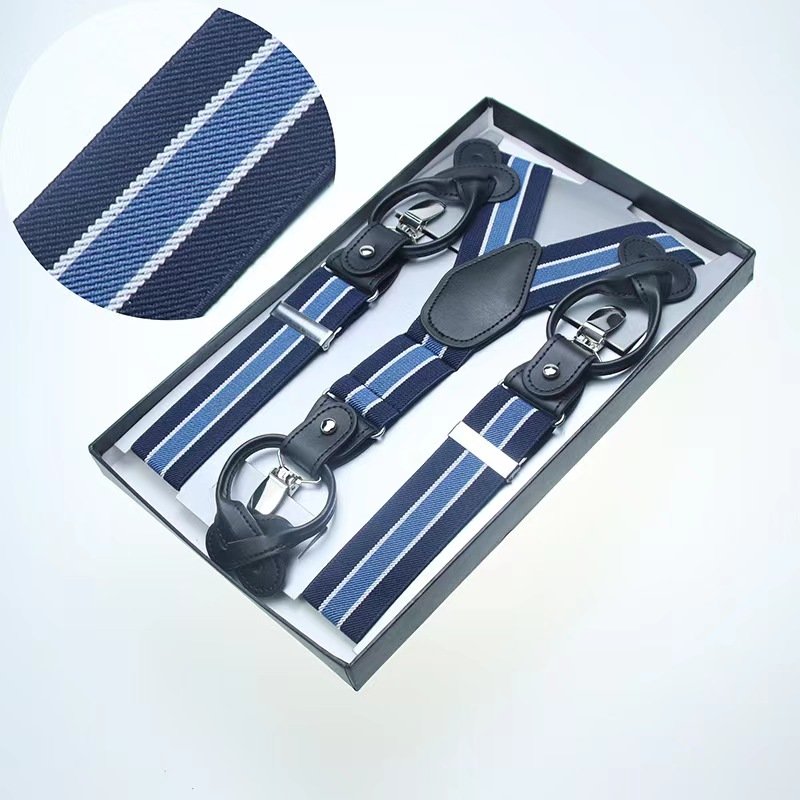 Polyester Spandex Jacquard Suspender Customization For Men's Classic Adult Tie Western Pants Shirts Suit