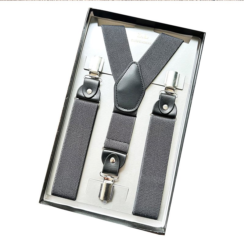 Polyester Spandex Jacquard Suspender Customization For Men's Classic Adult Tie Western Pants Shirts Suit