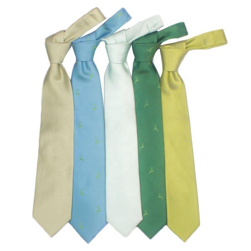 New Design Slim Business Silk Feeling Elk Pattern Custom 100% Silk Men Printed Neck Tie